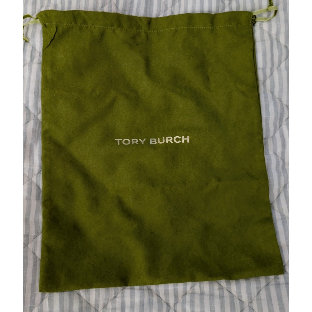 Tory Burch Moss Green Velvet Drawstring Dust Bag 12x15 Replacement Storage Pouch